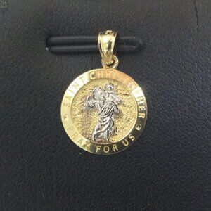 10k real Gold Saint Christopher Pray for us  Medallion